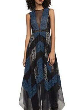 BCBGMaxAzria Rebecka Tulle and Lace Dress